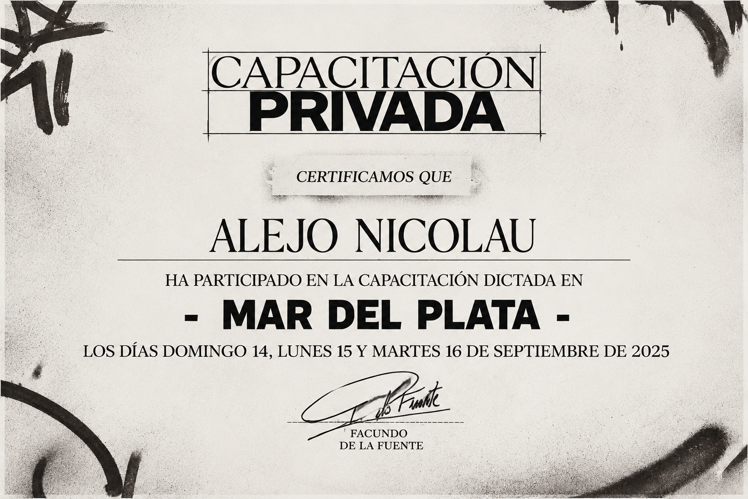 Certificación profesional de Nicolau Studio